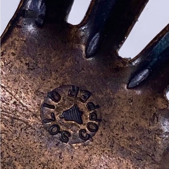 🥃 Signed, 1940s Old Pawn Vintage Navajo Stamped 💯 Copper Cuff - Picture 6 of 7